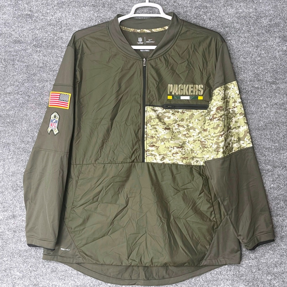 Nike Green Bay Packers Salute to Service Shield Jacket Mens XXL Green Camo NFL